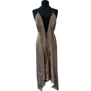 Gold Metallic Dress Flowy
